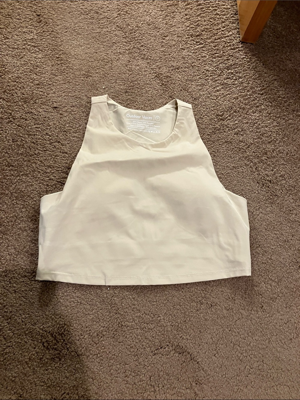 Outdoor Voices Women's Cream High-Neck Crop Tank Top